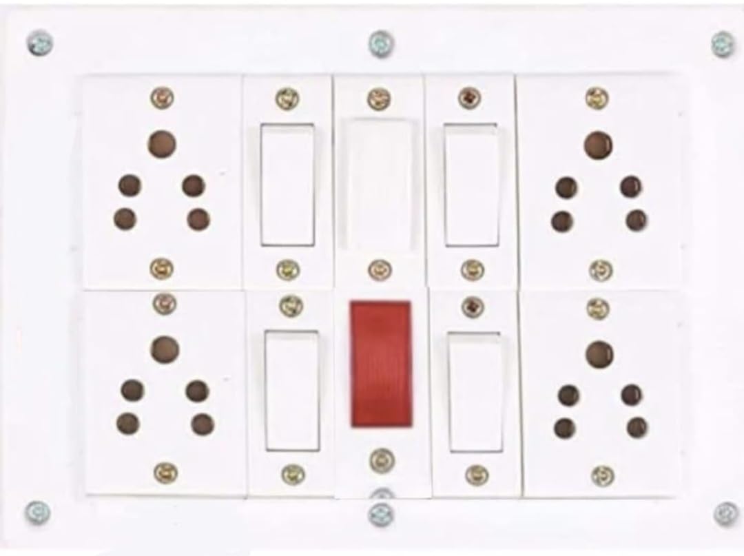 Mr.BAHUL Anchor Assembled Board Contains 2 Anchor Sockets(5 Amp), 2 Anchor Sockets(13 Amp), 2 Anchor Switch(5 Amp) with 4 Metre Chord Surge Protector (White)-image-46