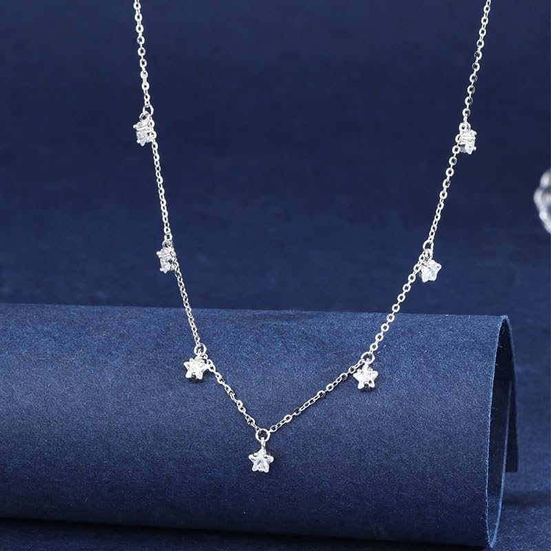 XAYAH Dainty Lucky Leaf Necklace for Women 925 Sterling Silver Trendy 14K Gold Plated Cute White CZ Flowers Pendant Choker Necklaces to Daughter Mom Stackable Chain Easter Wedding Prom Brides Jewelry Gift - Image 7