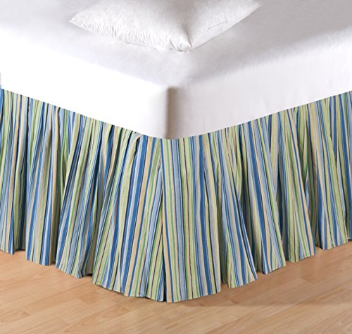 C&F Home Multi Blue Stripes King Bed Skirt King Bed Skirt Blue