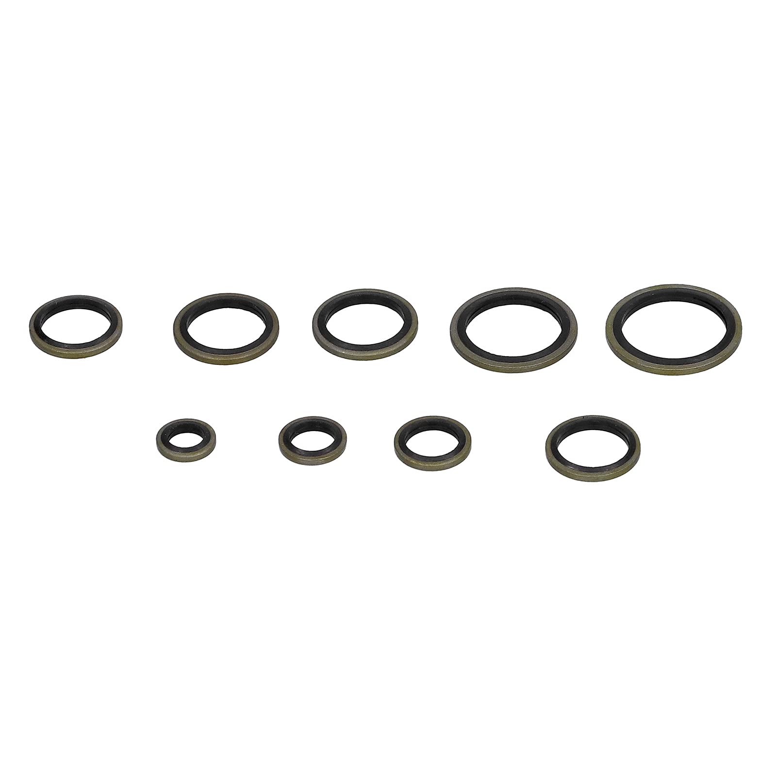 Surtido de arandelas de sellado unido 150 piezas Kit de sellado de aceite de alta presión de caucho metálico para dispositivos mecánicos automotrices M6 M8 M10 M12 M14 M16 M18 M20 M22 M24