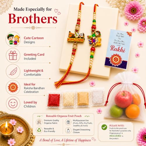 Image of Yuvraj Designer Rakhi for Brother Set of 2 | Handmade Pearl & Crystal Bead Rakhi | Raksha Bandhan Gift Box with Roli Chawal