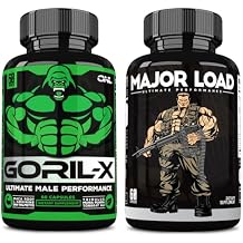 ONL Ultimate Mens Testosterone Booster Bundle - GORIL-X & Major Load Supplements | Enhance Strength, Stamina, and Energy | with Horny Goat Weed, Maca, Tongkat Ali, Tribulus | 120 Capsules