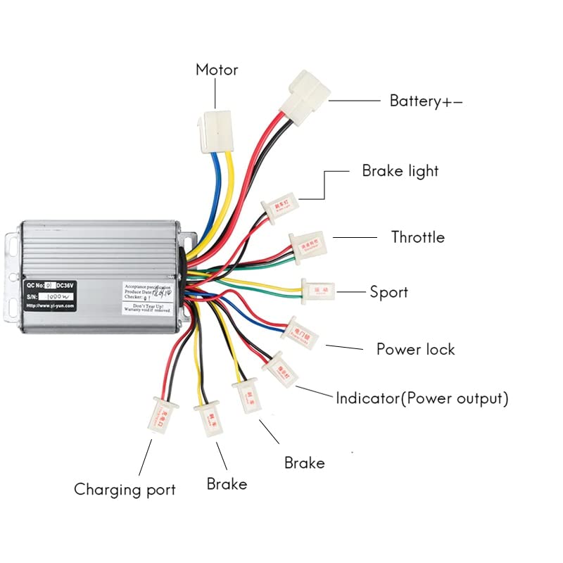 Regulador Patinete Electrico Controlador de bicicleta eléctrica 36V 48V 800W 1000W 30A DC cepillado for E Bike Scooter Skateboard parte ajuste batería Motor parte del Motor Controlador Del Motor
