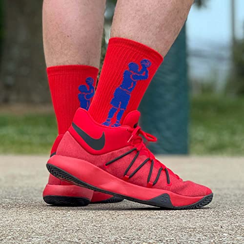 Image of ChalkTalkSPORTS Basketball Socks - Cushioned Mid-Calf Crew - Youth & Adult | Moisture-Wicking Performance Blend, Athletic Basketball Gear, Stay-Up Technology, Arch Support, Breathable, Boys and Men