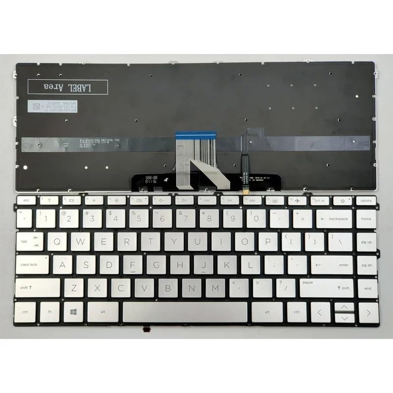 Clavier HP Pavilion 14M-DW américain argenté au design épuré avec rétroéclairage LED