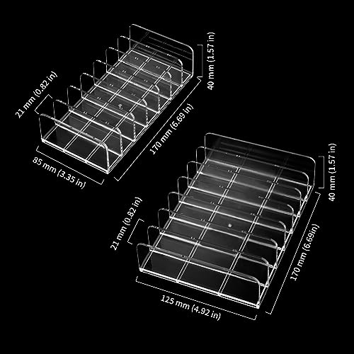 DAKFOOK 4 Pack Eyeshadow Palette Organiser, 2 Sizes Clear Acrylic Makeup Palette Organiser with 7 Slots, Makeup Palette Holder Cosmetic Organiser for Eyeshadow Palette Storage - Image 3