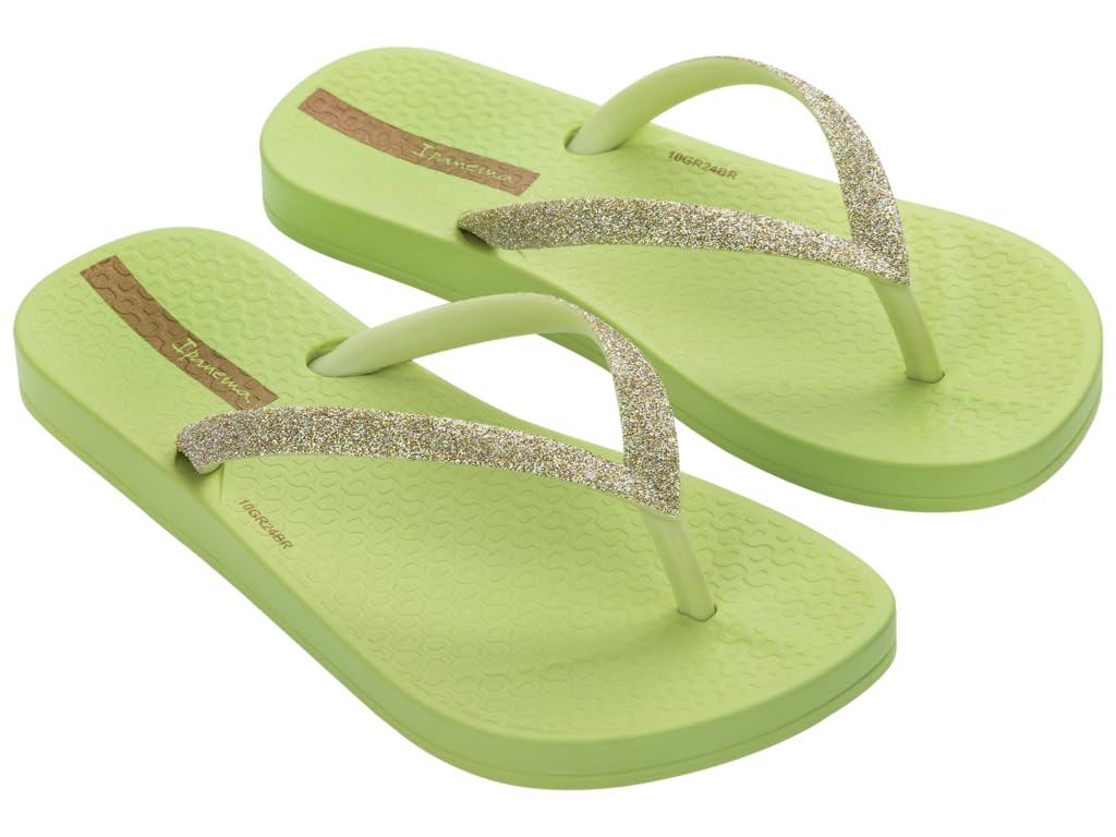 Ipanema Girls' Ant Lolita Kids Flip Flops, Green Glitter Gold, 9 UK