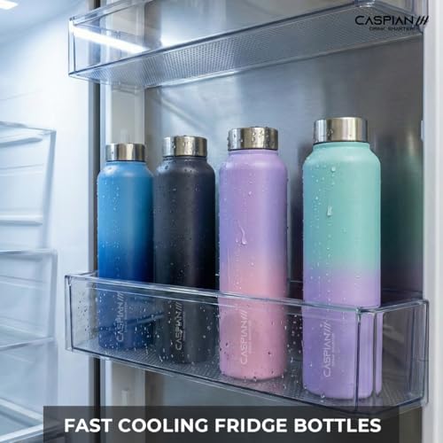 Image of CASPIAN / / / Astra ISI Certified Stainless Steel Water Bottle 1ltr. (M Blue, 1 Litre, Set of 3) | Leak Proof Thunder for Fridge Home Office Travel School Kids Boys Girls Adults Sports Gym Yoga|BPA Free