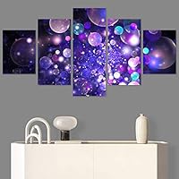 SIGNWIN 5 Panel Canvas Wall Art Modern Art Abstract Contemporary Edgy Mixed Media Multicolor Patterns for Home Decorations Ready to Hang - 60