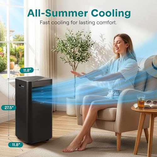 SereneLife Portable AC Unit 10000 BTU, 3-in-1 Cooling, Dehumidifier, Fan Modes, Compact Standing Air Conditioner, Energy Efficient 320 Sq. Ft. Climate Control, Universal Castors And Window Mount Kit - Image 3