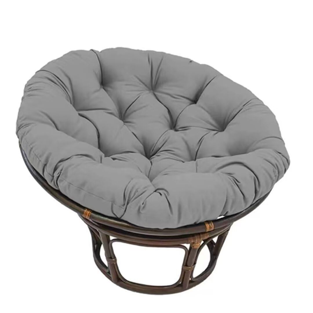 Cojín colgante para sillón de Papasán, redondo, silla de jardín, cojín colgante (sillas no incluidas), gris, 110 x 110 cm