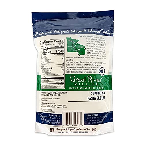Great River Milling, Semolina Pasta Flour, Non-Organic, 24 Ounces (Pack Of 4) #TOP2