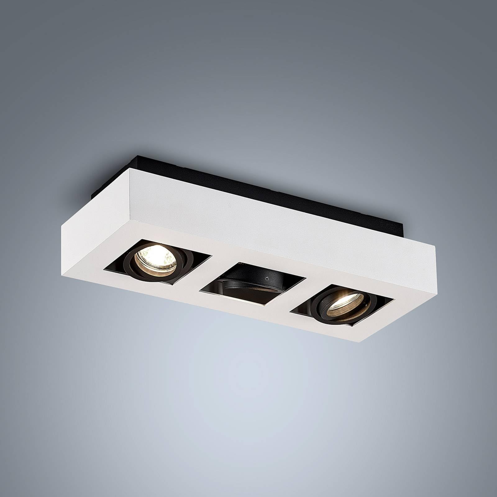 Arcchio lámpara de techo en blanco, foco | lámpara de cocina, gu10, 3 bombillas, moderno, de aluminio, angular para cocina, oficina, espacio de trabajo, sala de estar,