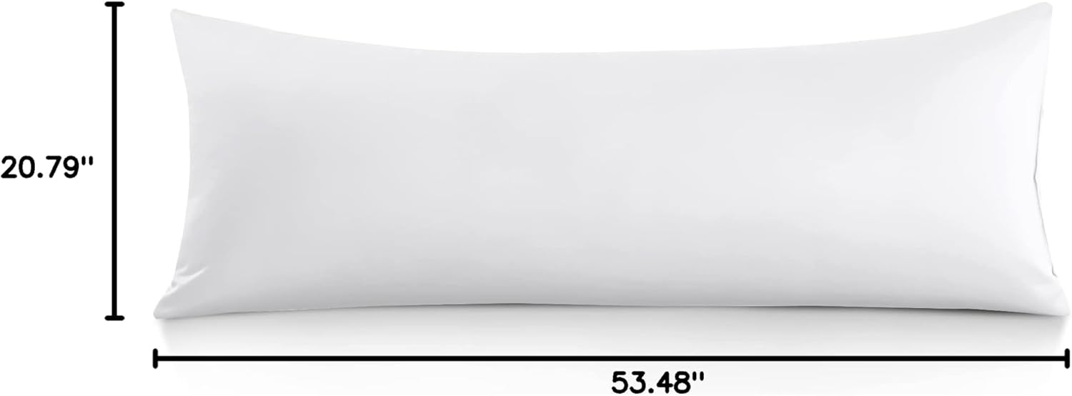 Oubonun 100% Cotton Body Pillowcase - 800 Thread Count/21x54, Moisture Absorbent and Breathable, Premium Hotel Body Pillow Cover for All Seasons, White - Image 8