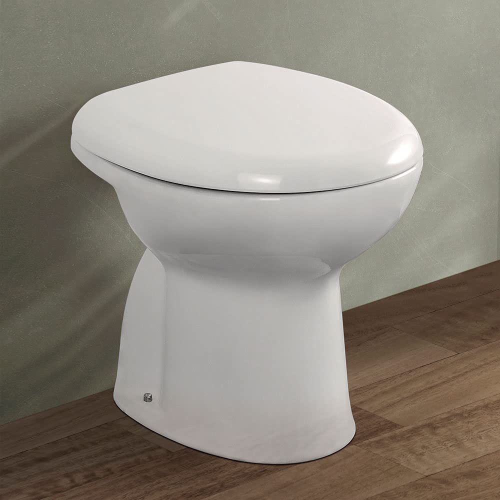 Inbagno Clara Vaso WC a Terra Ceramica Bianca Design Moderno