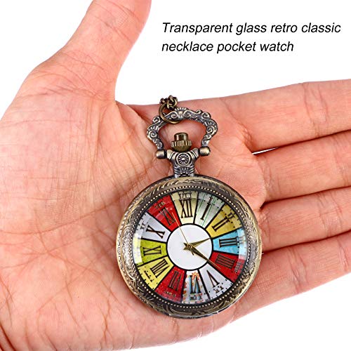 ibasenice Heren vintage mechanisch zakhorloge roestvrij staal zakhorloge met ketting analoog skelethorloge handmatig opwinden mechanisch horloge - Afbeelding 5