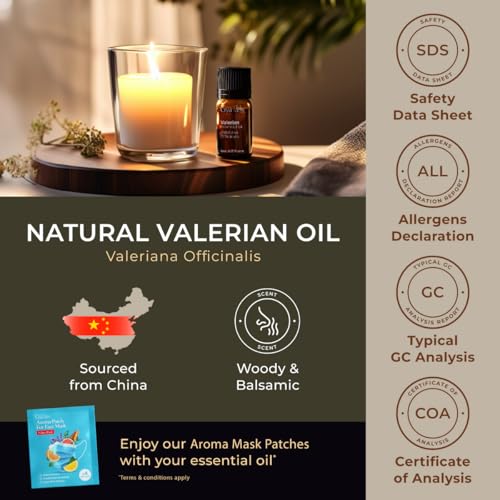 Image of 100% Pure Valerian Essential Oil - 0.17 Fl Oz - Valerian Oil for Hair, Skin, Diffuser, Aromatherapy & DIY Candle Making Scent