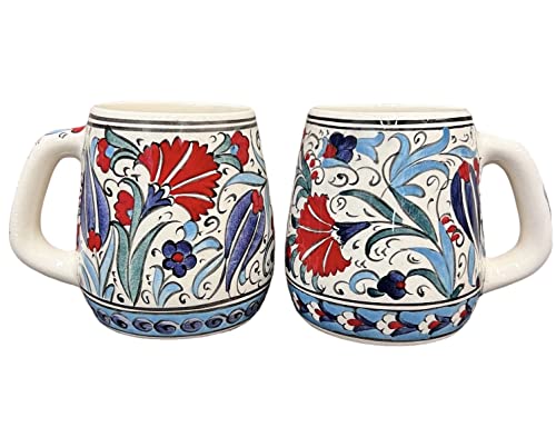 Miami Bazaar Moscow Mule Mugs 12 oz Cup, Ceramic Mule, Red Tulip Ceramic Cocktail Cup, Artisan Cup, Chemical Free, Handmade, Cocktail Mug, Decorative Mug, Turkish Cup