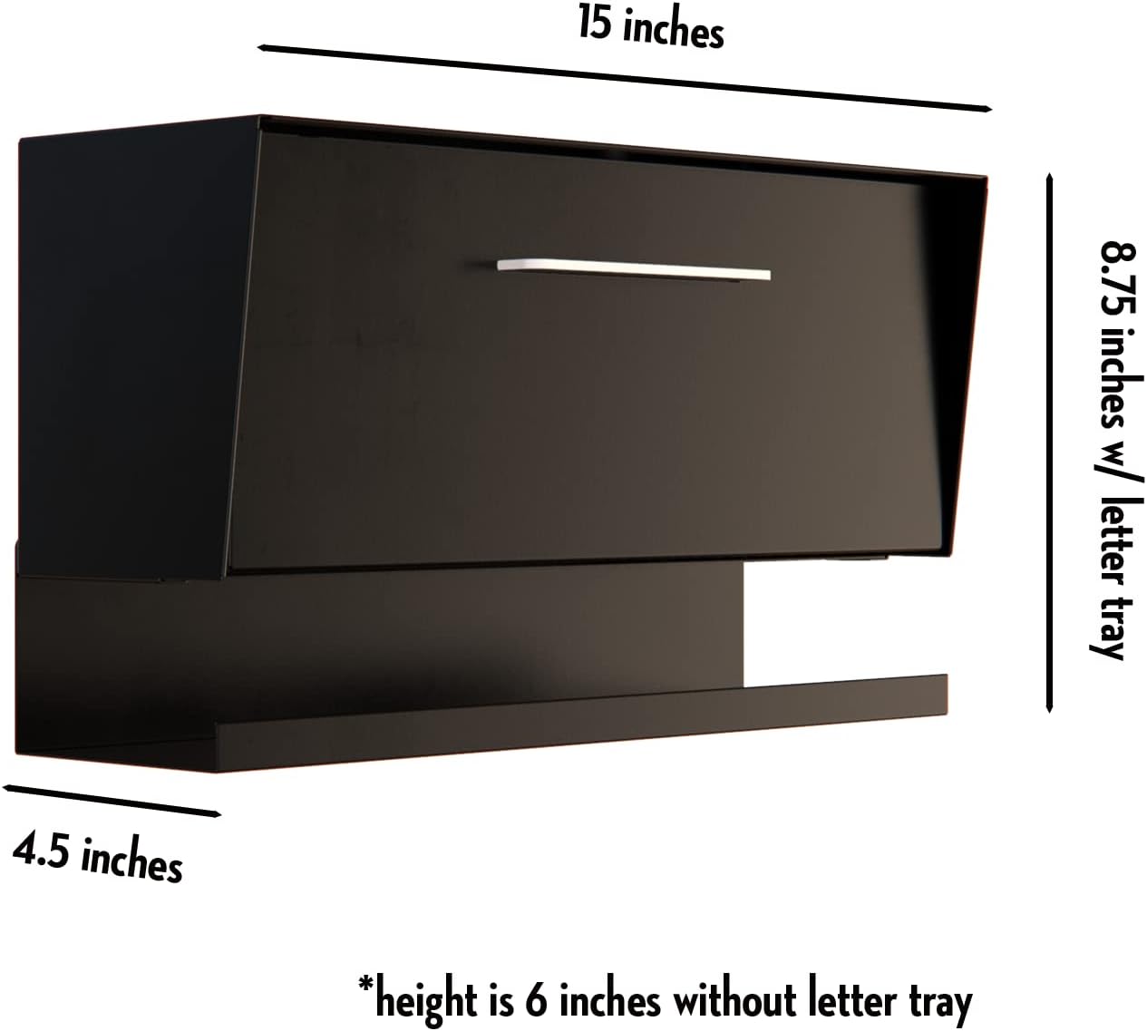 modbox USA Mid Century Wall Mounted Mailbox Custom Color Combo with Letter Tray - 12 Color Options