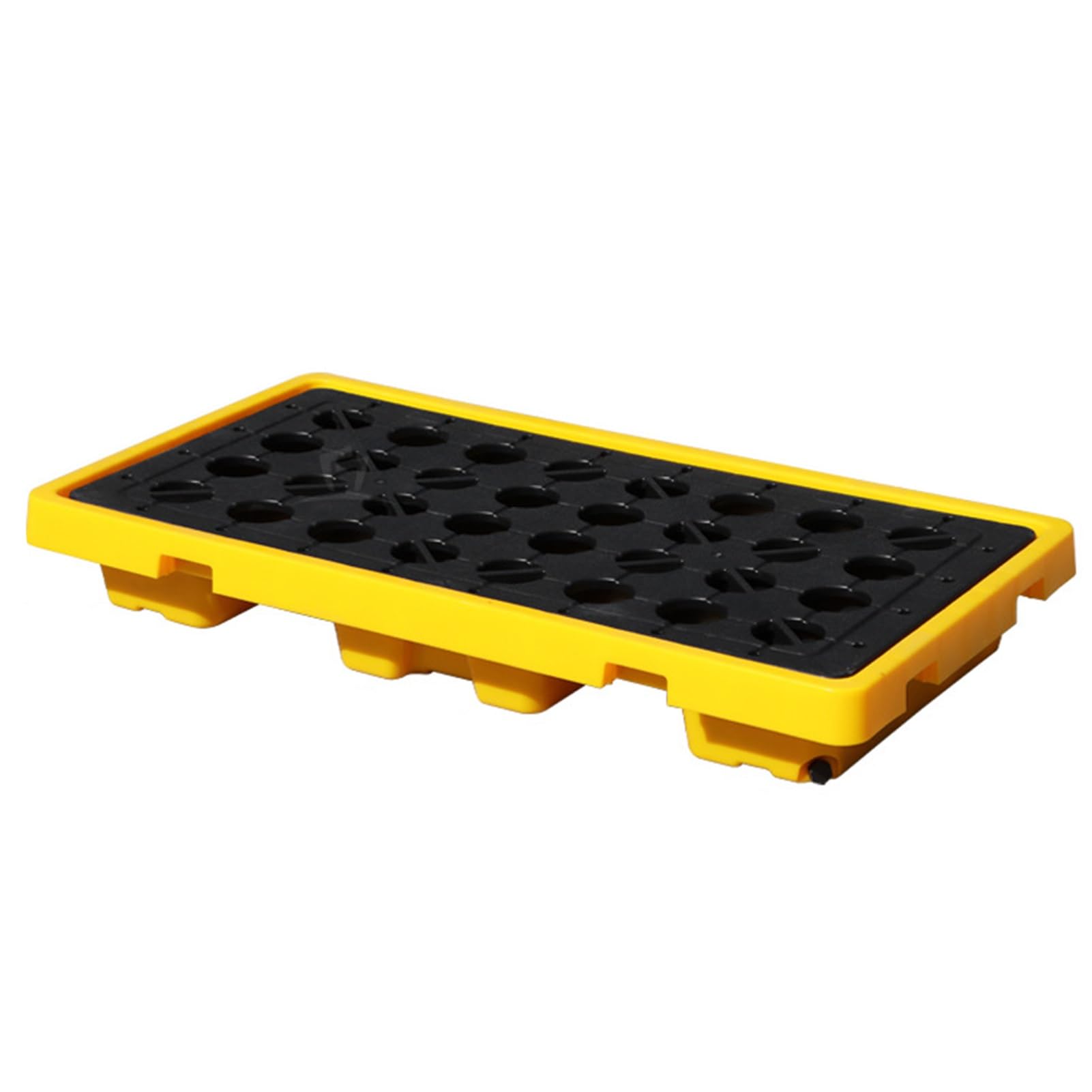 GYEQXKT Spill Containment Platform, Yellow And Black Polyethylene Pallet, Warehouses Factory Workshop Leakproof Tray, Storage Stack Oil Drums Paint Bucket Pallets (Size : 50.39x26.77x6.69in/128x68x
