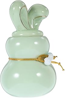 PRETYZOOM Ceramic Easter Bunny Cookie Jar with Lid Rabbit Candy Dish Rabbit Bowl Loose Leaf Tea Canister Decorative Canister Ceramic Candy Jar for Ester Party Table Centerpiece Green