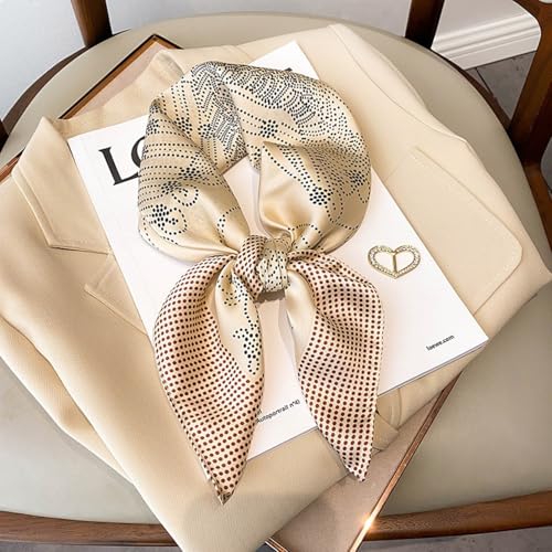 Silk Feeling Scarf Women’s Medium Square Satin Hair Scarf 27.5 x 27.5 inches（2Pack3