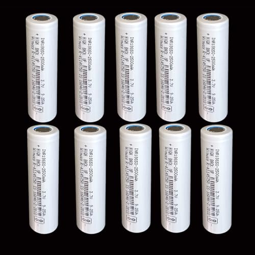 Image of Rechargeable Batteries Winway 3.7 Volt 2500 Mah Lithium-Ion Batteries Li-Ion Batteries Rechargeable Battery Light, Bluetooth Speaker, Trimmer, Battery Student Project (10, Pack of 10)