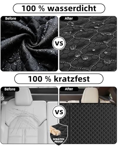 UPAWPIA Hundedecke Auto Rückbank Kompatibel mit Kindersitz und Hundegurt Autoschondecke Hund Rücksitz Wasserdicht Kratzfeste Hundematte Auto Rückbank Universal für PKWs LKWs und SUV mit Hundegurt