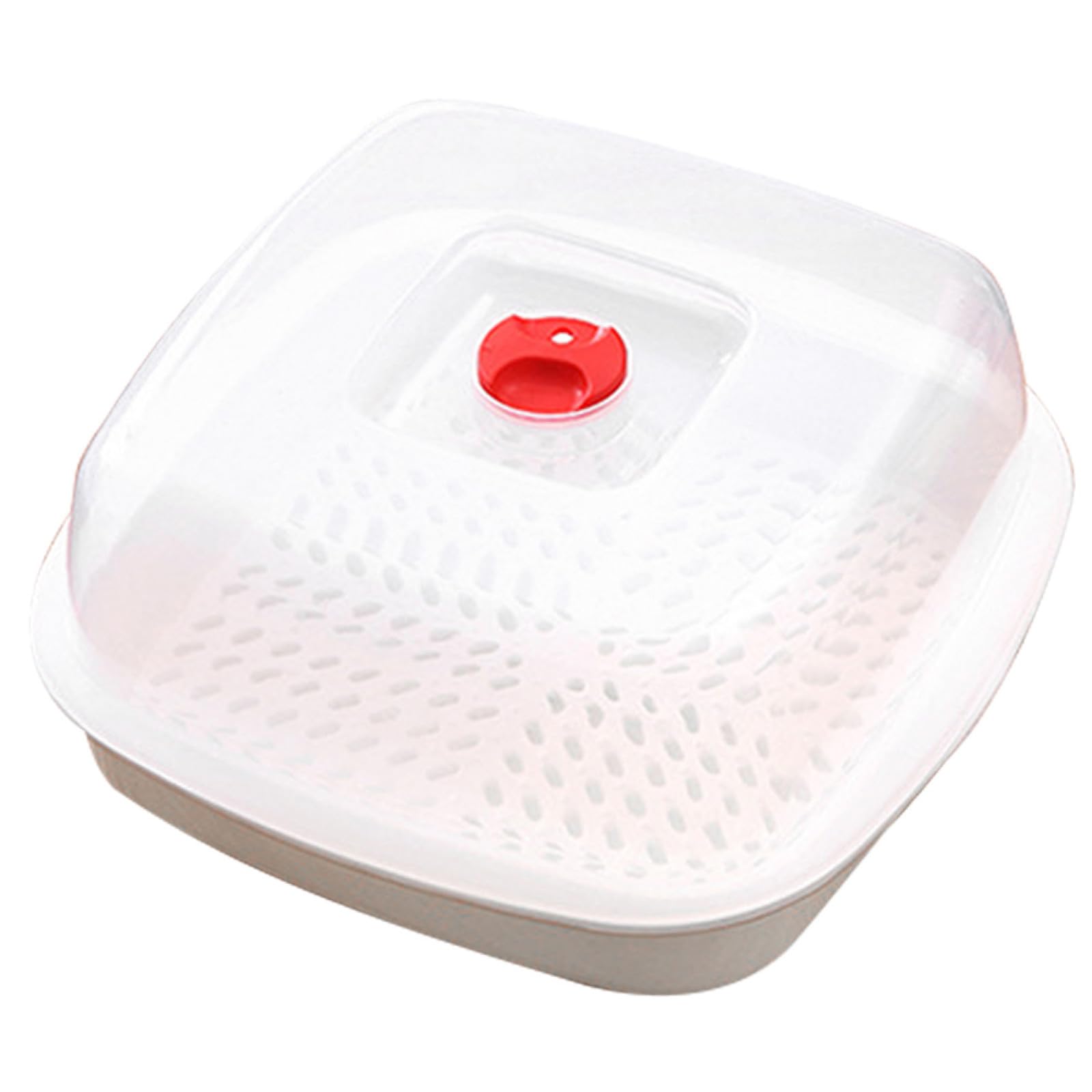 Generico Vaporiera Microonde Professionale in Plastico Manico, Contenitore per Alimenti al Vapore per Cucina e Cottura di Pesce e Ravioli