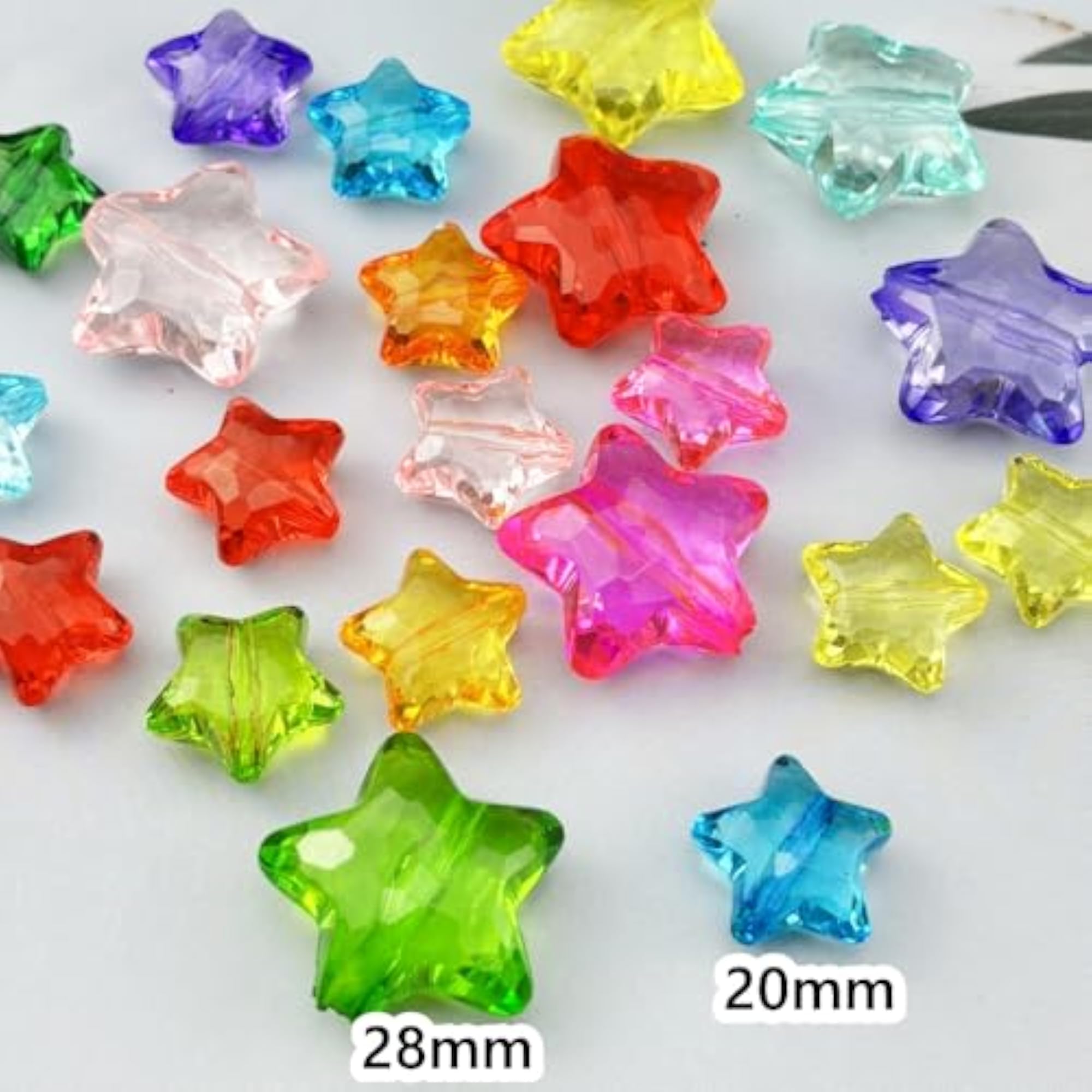 20pcs Acrylic Crystal Star Beads for Jewelry Making