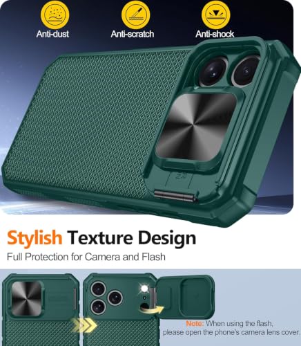 Image of for 18 Pro Max Case with Slide Camera Cover, Fit for Magsafe Green