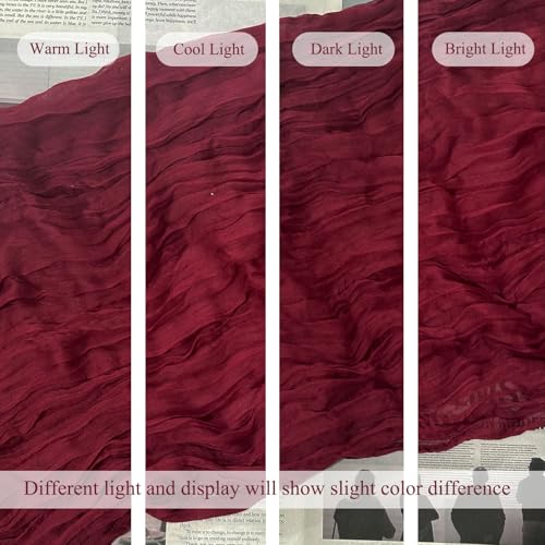 8Pack Wine Red Cheesecloth Table Runners 20x120Inch Gauze Table Runner Cheese Cloth Wine Red Table Runner Rustic Sheer Runner for Wedding Baby Shower Birthday Party Table Decor by Seveups - Used condition - Image 6