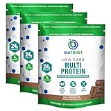 BioTrust Low Carb Protein Powder – Natural and Delicious Whey & Casein Blend from Grass-Fed Hormone Free Cows – Non GMO, Soy Free, Gluten Free, Hormone Free (Chocolate, 3-Pack)