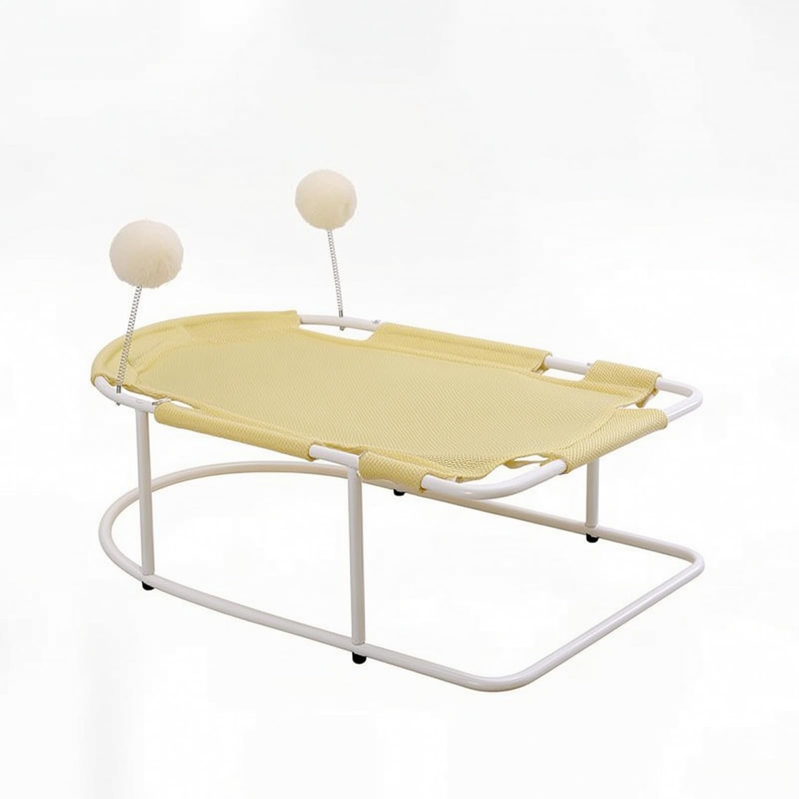 Cuccia Rialzata per Gatti Robusto, Letto Rialzato Per Animali, Struttura In Ferro, Modello Maggiorato Con Tela Sospesa Traspirante, Dimensioni 61 × 43 × 21 Cm, Beige