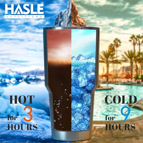 Image of HASLE OUTFITTERS 30oz Stainless Steel Tumbler, Double Wall Vacuum Insulated Travel Mug Tumbler, Durable Insulated Coffee Mug, Gift Box Set (Grey, 12)