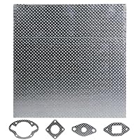 LYPPUL Dichtungspapier Auspuff Dicke 1,8mm 20x20cm, Auspuffdichtung Universal Zuschneidbar, Auspuffdichtung Krümmerdichtung Papier Auspuff Dichtung, Mehrlagige Metallplatte Hitzebeständig Bis 350 Grad