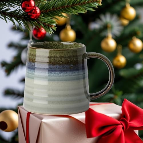 Taza de cerámica grande de 16 oz con asa y base ancha miniatura 4