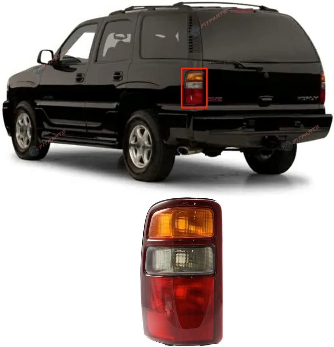 FitParts Compatible With Left Passenger Side Halogen Tail light Assembly GMC Yukon Denali 2000-2003. New, Waterproof GM2800143 19168990