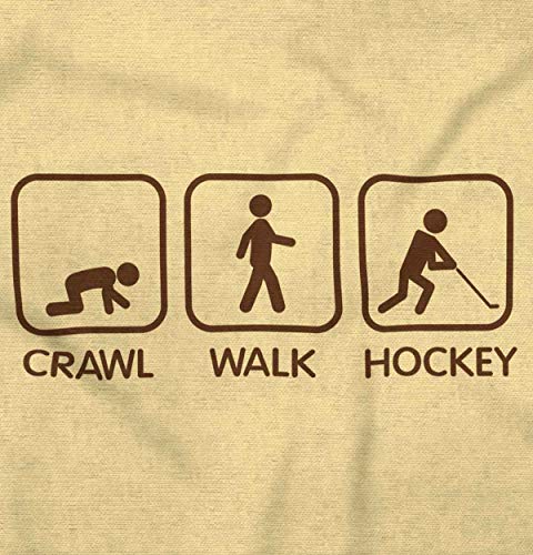 Brisco Brands Crawl Walk Hockey Street Sign Humor Baby Romper Boys or Girls2
