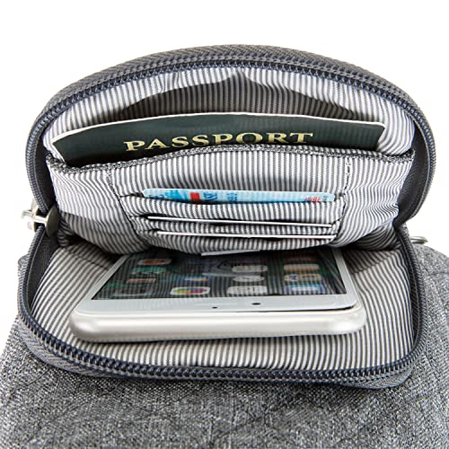 Travelon Moderno, Bolsa antifurto para garrafa de água Boho, Cinza mesclado, One_Size