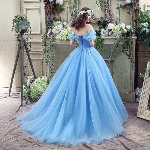 Women's Off Shoulder Quinceanera Ball Gowns Masquerade Princess Long Prom Formal Evening Party Dress3