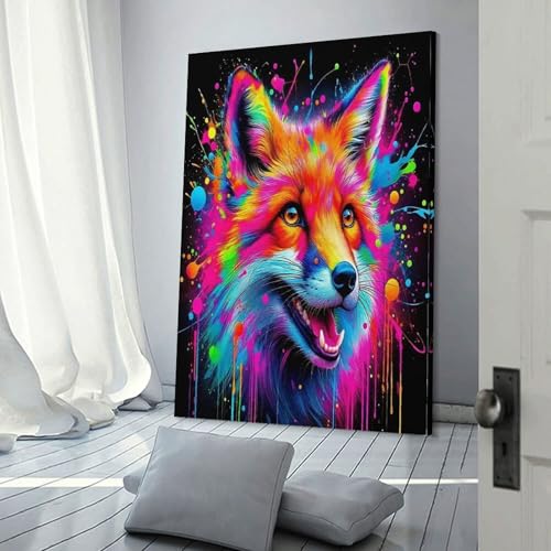 Fox art de décoration murale sur toile 60x90cm pour salon