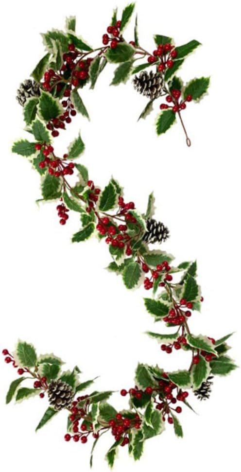 Cabilock Artificial Red Berry Garland Festive Hanging Decor for Home for Wreaths and Holiday Decorations Suitable for Christmas Trees and Themed Parties