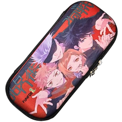 Image of Funfob Polyester Jujutsu Kaisen Pencil Box For School College For Gojo Pen Pencil Or Other Stationery Products Pencil Pouch Travel Or Cosmetic Case | Jujutsu Red
