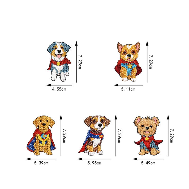 Amazon | 5個ダイヤモンドアートキーホルダーキットDIY手作り絵画