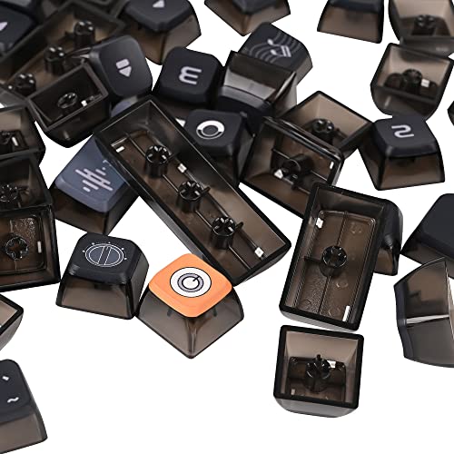 Image of Fogruaden Pudding Keycaps 60 Percent, 118 Dye-Sublimation Keycaps Set, ASA Profile Custom Keycap Mechanical Keyboard(Grey Sound)