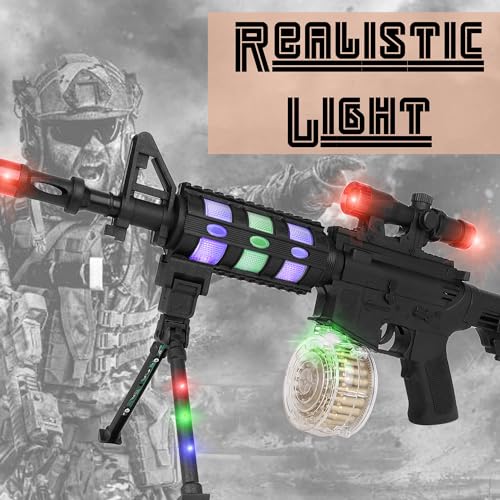 Image of Toyzone Toy Gun | Pretend & Play Gun | Flash Sound | Dynamic Movement | Movable Bullet | Removable Stand & Cassette | Gun for Kids | for 3+ Years (AK 87)