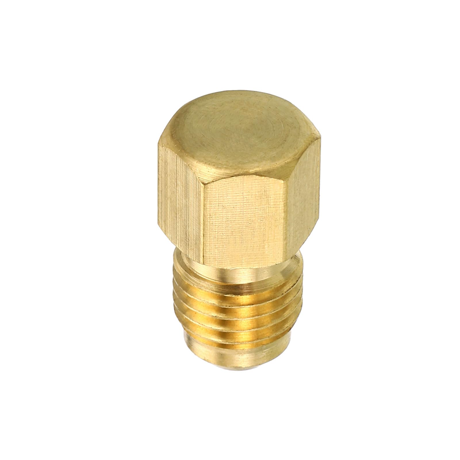 PATIKIL Male 1/4 Brass Seal Plug, 2 Pack SAE Flare Tube Fitting 45