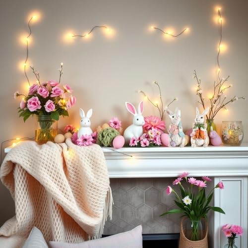 25% Off Hand-Painted Easter Bunny Figurines Set of 2