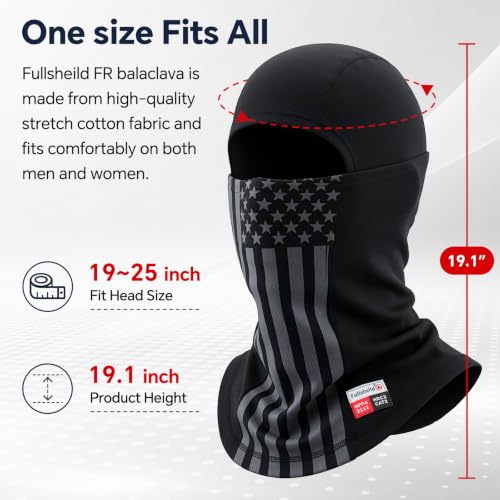 Image of Fullsheild FR Balaclava CAT2 7oz Flame-Retardant Cotton Face Mask, NFPA2112 | Arc Rated Covering Hood for Welding, Protective Helmet Liner for Men Women, UV Face Mask Windproof, Lightweight & Breathable
